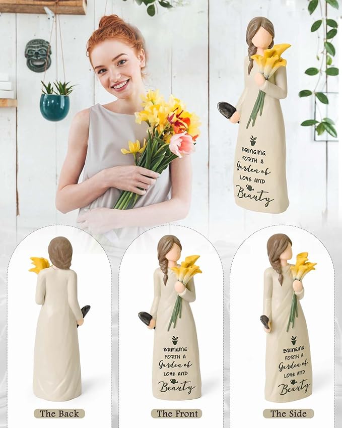 Gardening Gifts for Women, Garden Gifts for Mom, Sisters, Friends, Calla Lily Gift for Gardeners, New Home Gift Ideas, Unique Sculpted Hand-Painted Figurine