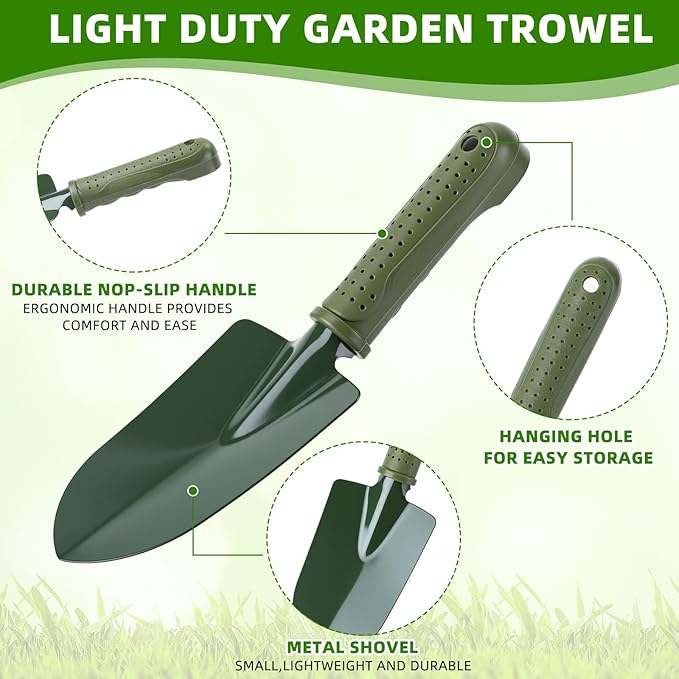 Yaocom 36 Pcs Garden Shovel Trowel Gardening Hand Tools Small Hand Shovels for Digging Metal Trowel Spade with Plastic Handle Anti Slippery for Lawn Yard Home Farm Planting