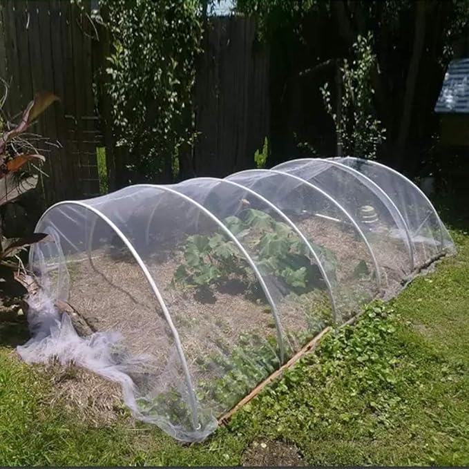 Agfabric Garden Netting 9.8X 49.2 FT Insect Pest Barrier Bird Netting for Garden Protection,Row Cover Mesh Netting for Vegetables Fruit Trees and Plants,White