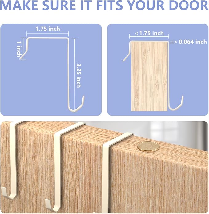 1 Pack Over the Door Shoe Organizers, Hanging Organizers with Large Pockets | with Large Deep Pocket Shoe Holder for Closet Shoes Rack for Wall, Over Door Shoe Storage Hold up to 18 Pairs Shoes, Beige