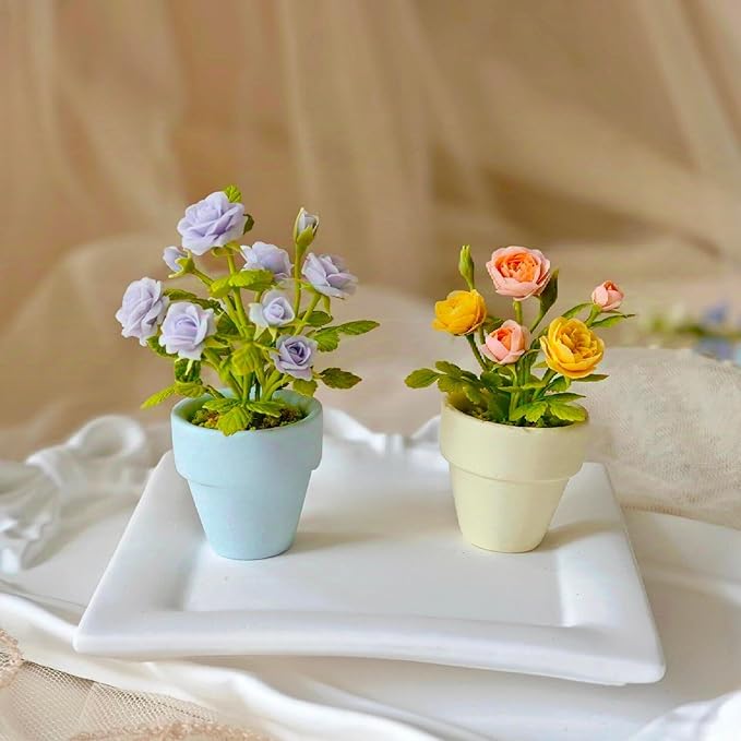 Mini Pastel Terracotta Pots for Micro Gardens – 30 Pack, 1.7” Tiny Breathable Clay Planters, Macaron Colors, for Moss, Fairy Gardens, Dollhouses, and Succulents (Yellow, 1.7 Inch)