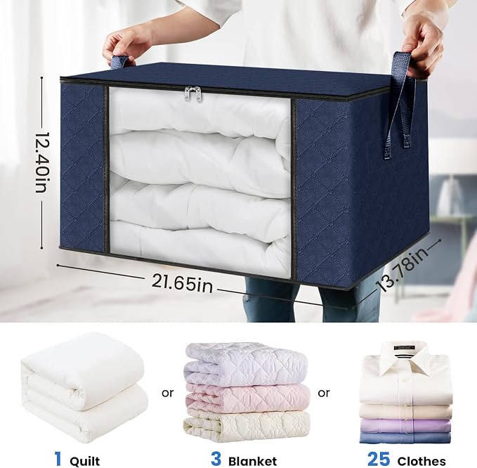Fab totes 10 Pack Storage Bags for Clothes Blanket Storage Bins with Lids