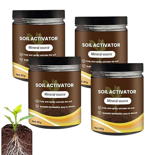 Soil Activator, Professional Bone Meal Fertilizer, Dirt Health Booster, Liquid Fertilizer for Indoor & Outdoor Plants Premium Soil Activated Treasure for Potting Mix, and Seedling Compost(4 PCS)
