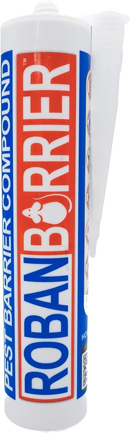 Roban Barrier Compound - Instantly Effective, Waterproof Rodent Block & Hole Filler, Metal Fiber Reinforced, Indoor/Outdoor, Paintable, Rodent Barrier