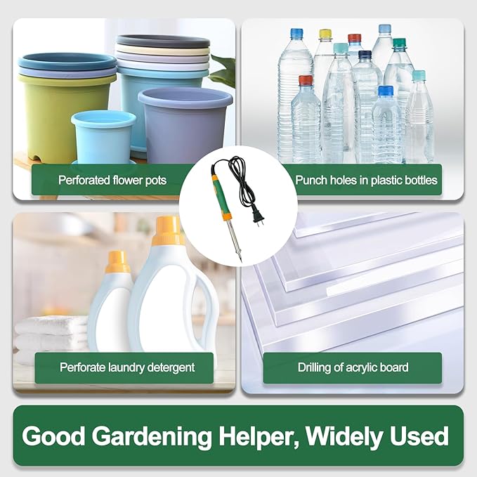 DIY Plastic Pots for Plants,Small Plant Pots Perforator for Home Use,Flowerpots Drilling,Add Drainage Holes to the Flower Pot,Soldering Iron,Planting Tools for Indoor and Outdoor Garden Plants.