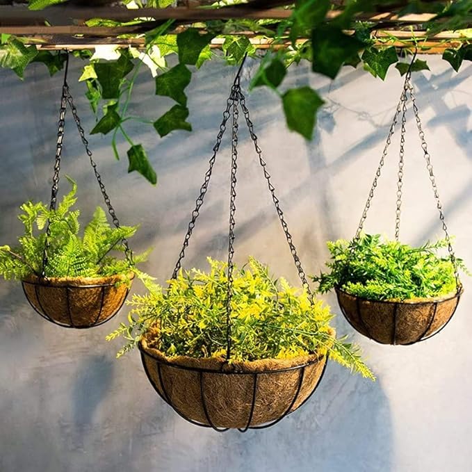 4pcs 22 inch Black Hanging Basket Chain with Hooks Flower Plant Pot Replacement Chain Hanger for Bird Feeders,Planters,Lanterns and Ornaments