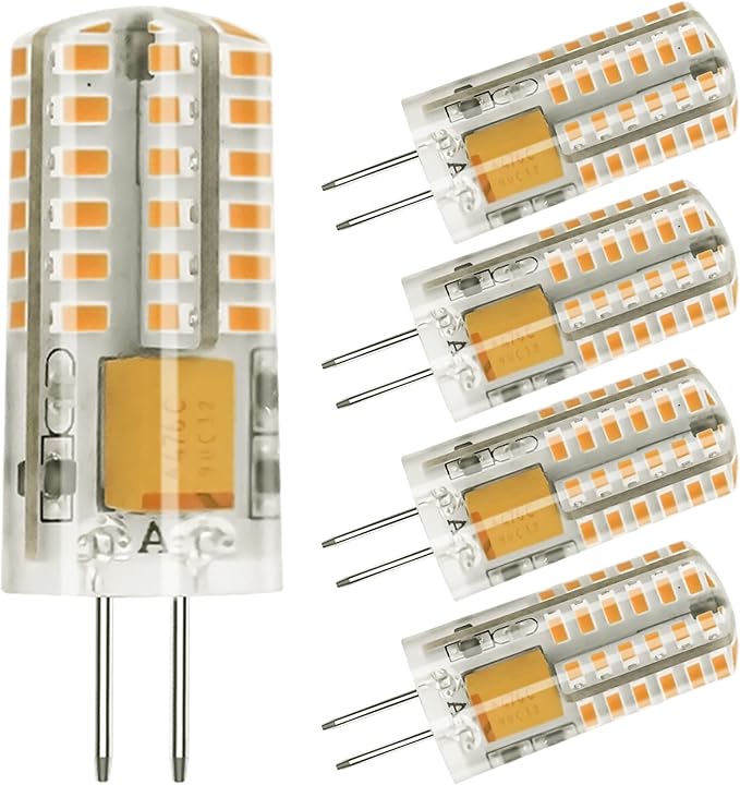 G4 LED Bulb 12V Bi Pin Base Replace 20W Halogen Bulbs for Home and Landscape Lighting Non-dimmable, 3W Warm White 2700K, 5 Pcs