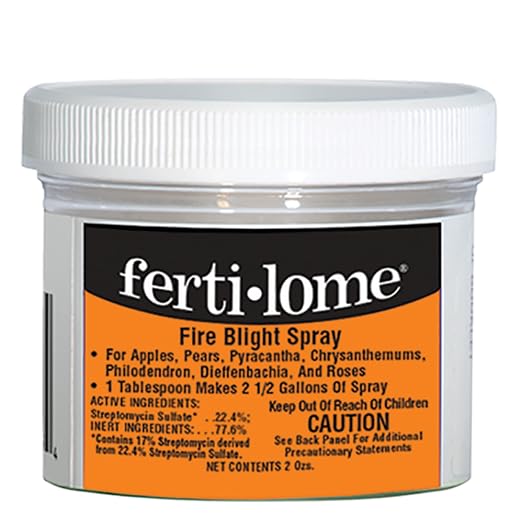 Fertilome (10363) Fire Blight Spray Bacterial Disease Control, 2oz | Copper-based bactericide/fungicide - Controls fire blight, leaf spot, crown gall - Fruit tree growers