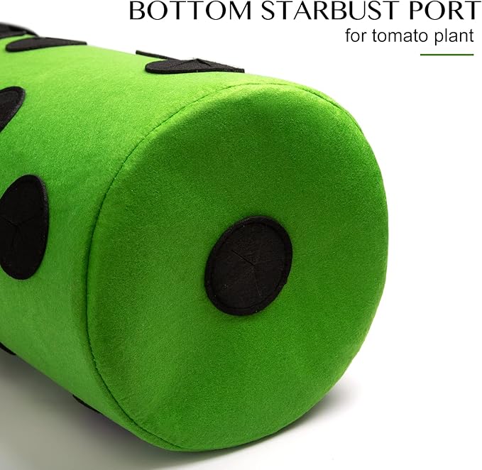 Homyhoo 2 Pack Green Upside Down Tomato & Herb Planter, Outdoor Hanging Durable Aeration Fabric Strawberry Planter Bags