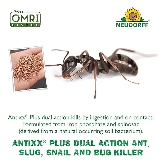Neudorff ANTIXX Plus Ant & Insect Control Granules for Ants, Crickets, Cutworms, Earwigs, Pillbugs, Slugs, Snails and Sowbugs for Organic Gardening