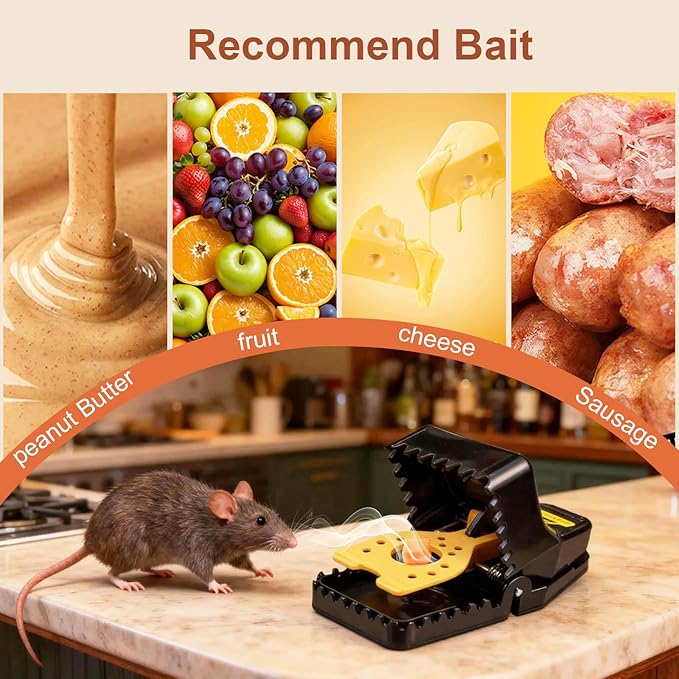 6 Pack Mouse Traps, Small Mouse Trap Indoor for Home, Mice Traps Snap High Sensitive, Easy & Quick-Set Mousetrap, Reusable Rat Trap, Sanitary Pet Safe Rodent Catcher for Outdoor/Garage/Kitchen/Garden