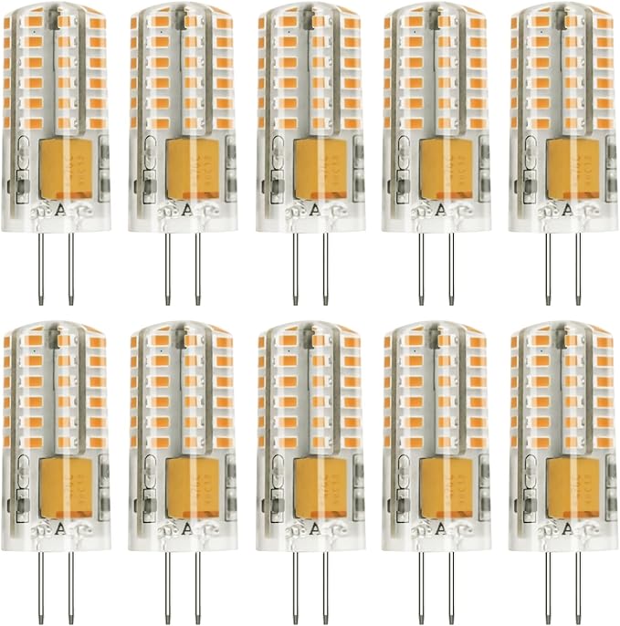 G4 LED Bulb 12V Bi Pin Base Replace 20W Halogen Bulbs for Home and Landscape Lighting Non-dimmable, 3W Warm White 2700K, 10 Pcs