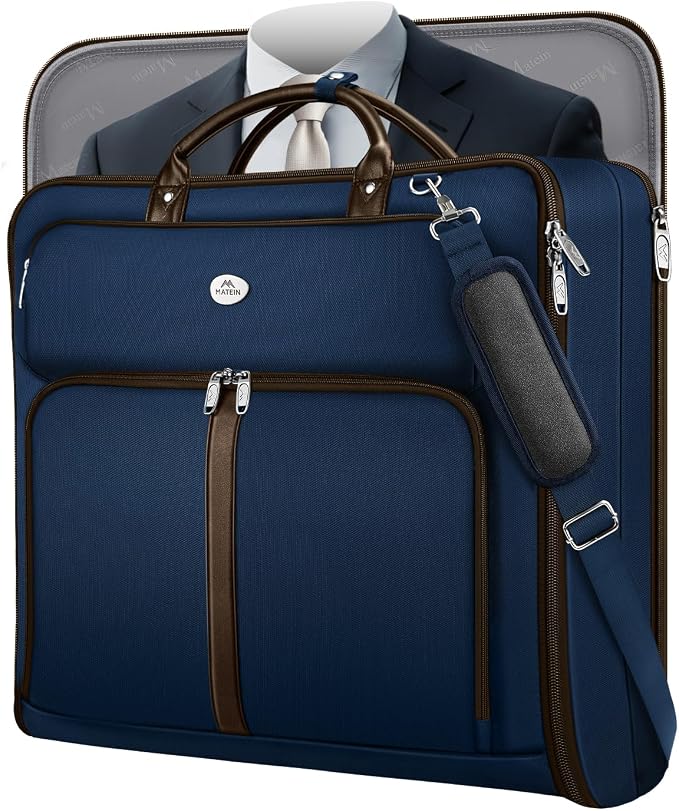 MATEIN Suit Bag Travel, Large Travel Garment Bag Up to 7 Suits with Strap