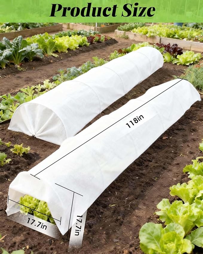 2-Pack Mini Greenhouse Tunnel, 2PCS 2 in 1 Green Houses for Outside Garden Cloches Cover, Garden Cloches for Plants Outdoor, Green House Kits to Build for Outside Winter (Frost Cloths，2PCS)