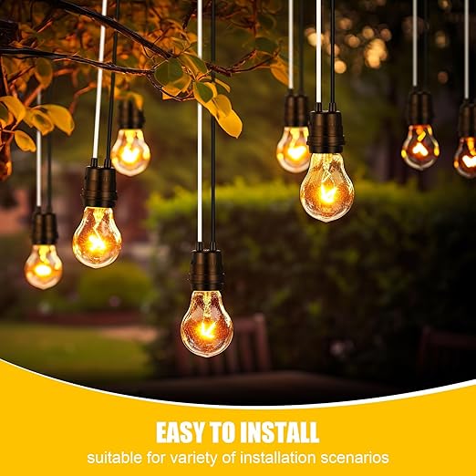 VIHOSE 100 Pcs Black Pigtail Lamp Holder Light Sockets E26/ E27 Fully Sealed Waterproof Lamp Sockets 250v Temporary Light Bulbs Holder with Wire Cord for Outdoor Garden Patio DIY Illumination