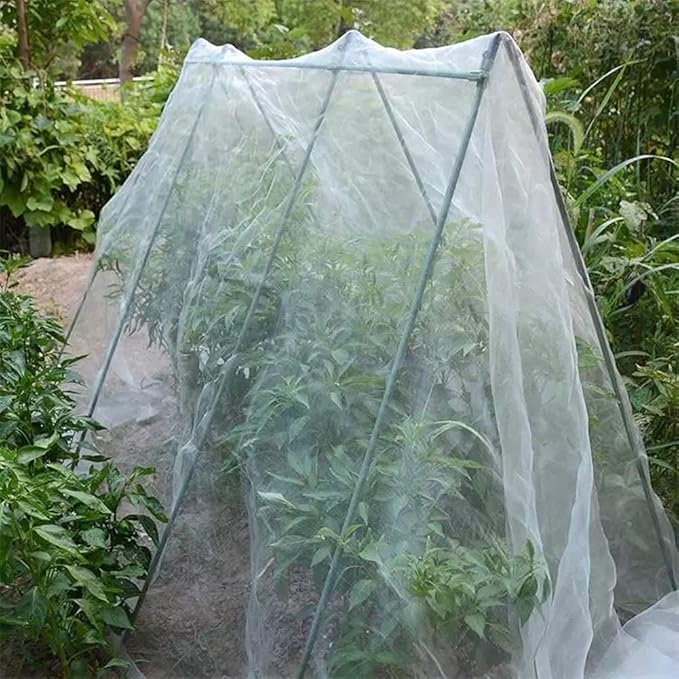 Agfabric Garden Netting 6.5'x15' Insect Pest Barrier Bird Netting for Garden Protection,Row Cover Mesh Netting for Vegetables Fruit Trees and Plants,White
