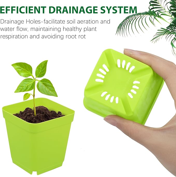 Hahood 120 Pack Mini Plastic Planters 3 Inch Flower Seedling Nursery Pots with Pallet Colorful Square Flower Plant Pots Seed Starting Pots with Labels and Tools for Home Garden Flowers Plants,6 Colors