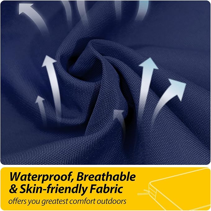 AAAAAcessories Outdoor Seat Cushions for Chairs, Waterproof, Fade-Resistant, 17" x 16" x 2", Patio Furniture Replacement Cushions, Set of 2, Navy Blue