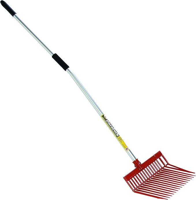 Little Giant DuraFork Pitch Fork (Red) Durable Polycarbonate Stable Fork with Angled Tines w/Ergonomic Handle (Item No. PDFERED)