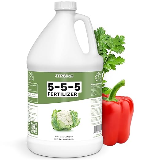 5-5-5 Fertilizer for Plants, Great for Vegetables, Flowers, and Shrubs, Liquid Plant Fertilizer by TPS Plant Foods, 1 Gallon (128oz)