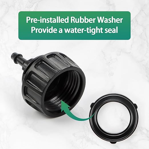 RedChili 8 Pcs 3/4" Garden Hose to 1/4" Drip Tubing Adapters, 3/4 Inch FHT to 1/4 Inch Irrigation Hose Fittings 1/4" Water Line to Female Faucet Adapter for Drip Irrigation Tube Connection