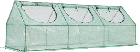 BPS 9x3x3 FT 3-in-1 Mini Greenhouse Kit, Small Greenhouse with Triple-Layer Window for All-Season Vegetable and Plant Growing