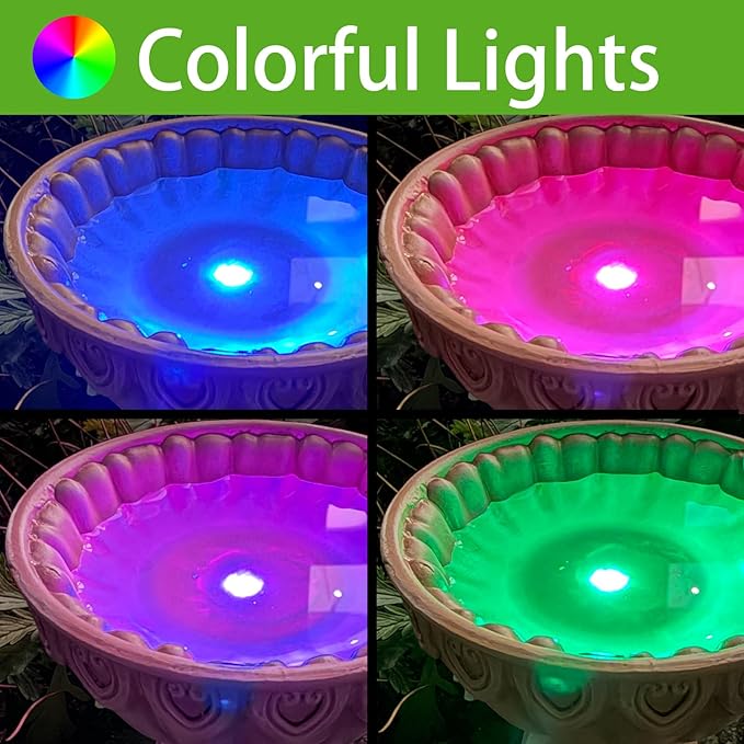 Sheaifun Garden Gnomes Outdoor Gnomes Garden Decorations for Yard Colorful Lights Resin Solar Outdoor Statues with Bird Bath Feeder Outside Lawn Patio Housewarming Gifts 6.25 * 4.25 * 9.25 Inch