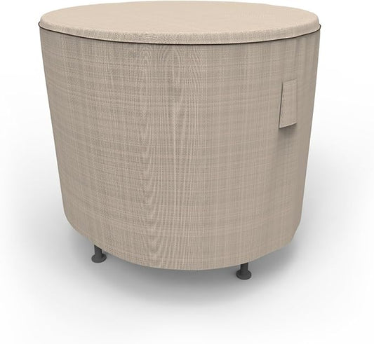 Budge English Garden Round Patio Table Cover, Waterproof & UV-Resistant Outdoor Furniture Cover, Fits Small Tables up to 36" Diameter x 28" H, Tan Tweed