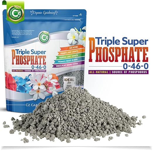 Triple Super Phosphate 0-46-0 Fertilizer - Made in USA - Bloom Booster - TSP Pure Phosphorus Plant Food for Indoor/Outdoor Plants and Flower Gardens - Fruit, Vegetables, Holistic Herbs, Trees & More!