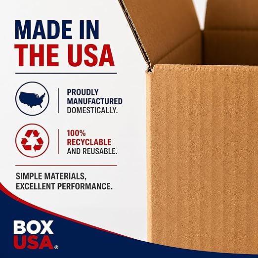 BOX USA Moving Boxes Holds 65lbs, 15"L x 10"W x 6"H (25-Pack) Small - Corrugated Cardboard Box for Shipping, Mailing, Packing, Packaging and Storage