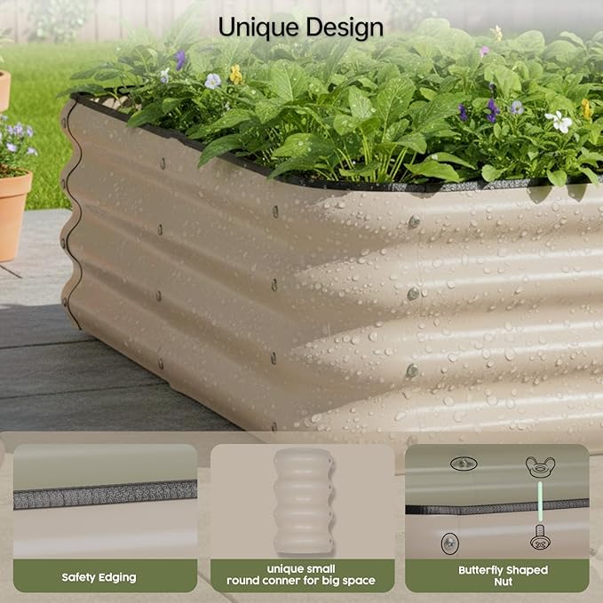 Pop up Tunnel Greenhouse Cover Plant Tent with 6x3FT Riased Garden Bed Set ,Raised Planter Box
