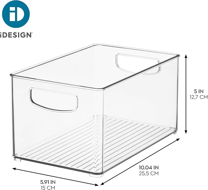 iDesign Stackable Clear Plastic Bin, 2-Pack