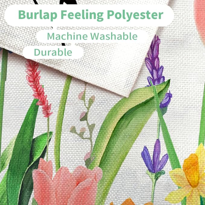 CROWNED BEAUTY Spring House Flag Floral 28x40 Inch Double Sided for Outside Tulips Welcome Burlap Large Yard Holiday Flag CF743-40
