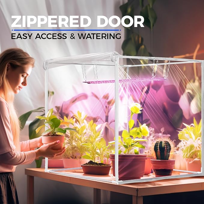 Barrina CX60 Indoor Greenhouse with Grow Light 40W Full Spectrum 23x23x23IN | Seed Starting Indoor Plant Light, Portable Mini Greenhouse, Timer, for Seed Starter Tray, Seedling, Sprouting, Microgreens