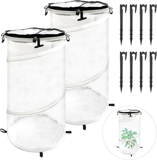 2 Pack Pop Up Mini Greenhouse for Raised Garden Bed Portable PVC Spring-Up Popup Greenhouse Plant Protector and Frost Cover for Young Tomato Plants & Other Plant Seedlings for Frost Rain Proof (black)