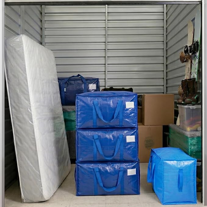 TICONN 16 Pack Extra Large Moving Bags Heavy Duty with Zippers & Carrying Handles, Durable Storage Bags Moving Boxes for Closet Organizers and Storage (16 Pack, Olive)