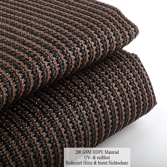 90% Sun Shade Cloth for Patio, 12x12 Ft Breathable Sunshade Fabric for Garden, UV Resisant & Privacy Protection Shade Screen for Pergola, Backyard, Deck, Balcony, Mocha