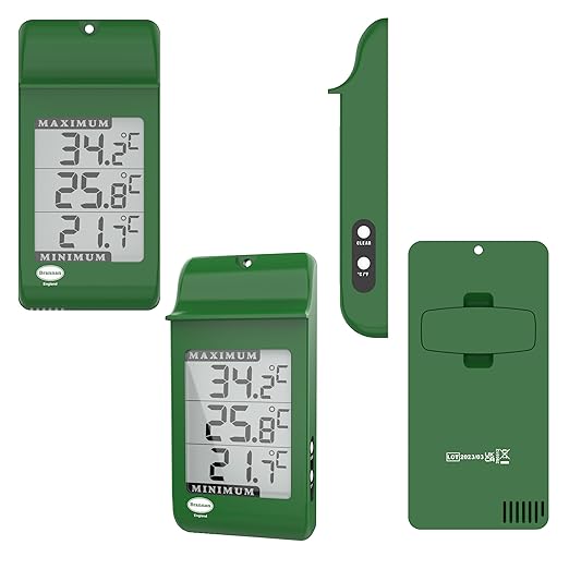 Digital Max Min Greenhouse Thermometer - Monitor Maximum and Minimum Temperatures for Use in The Garden Greenhouse or Home & Can Be Used Indoor or Outdoor Easily Wall Mounted