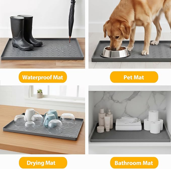 TigeJoy Under Sink Mats for Kitchen Waterproof 31" x 19", Cabinet Liner