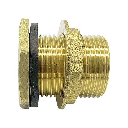 1/2" Male Brass Water Tank Connector Bulkhead Tank Fitting for Rain Barrels, Aquariums, Tubs, Pools