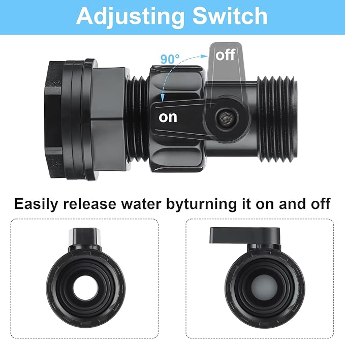 Rain Barrel Spigot Kit 3/4" GHT Garden Diverter Kit With Bulkhead Fitting Garden Hose Faucet Thread Ball Valve for Water Adapter Tanks, Aquariums Rain Barrel Diverter Kit （4 Pack）