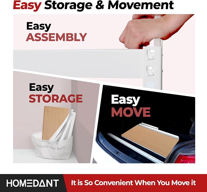 HOMEDANT White 47.7" Deep 5 Tier Storage Shelves Garage Shelving Unit Metal