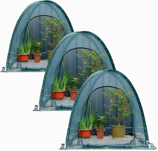 Pop up Gardening Net Cover,36x36x39 inch Pack of 3 Pest Guard Cover for Vegetables Fruits Durable Plant Gardening Net Pop-Up Chicken Pen for Small Animals Outdoor Run and Pet Enclosure