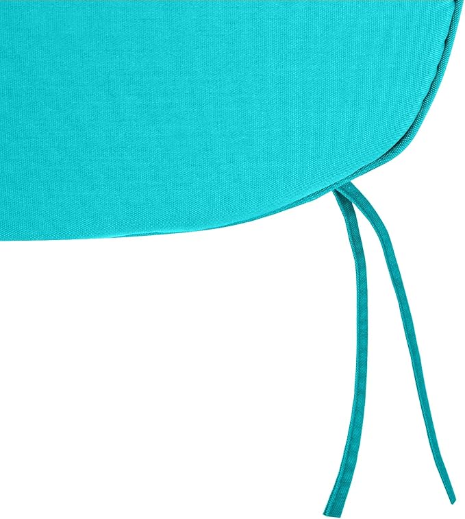 SleepMan Outdoor 17"x16" Chair Cushions with Ties Set of 8, Water Resistant All Weather U-Shape Seat Pads for Patio Garden Furniture Indoor Fade Resistant Patio Cushions (Peacock Green)