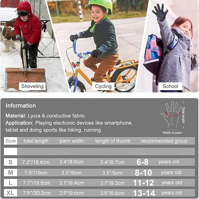 WFX Cycling Gloves Toddler Mountain Bike Handlebar Grips Gel Padding Full Finger Baseball Glove Workout Football Gloves Youth Boys 6-12 Kids Gardening Gloves MTB Gloves