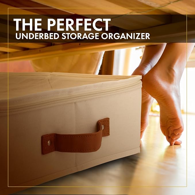 HOMELUX THEORY Under Bed Storage, Large 2pc with Lid, Ivory