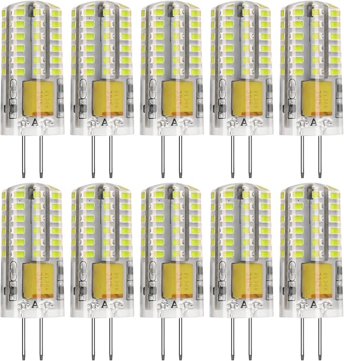 G4 LED Bulb 12V Bi Pin Base Replace 20W Halogen Bulbs for Home and Landscape Lighting Non-dimmable, 3W Daylight White 6000K, 10 Pcs