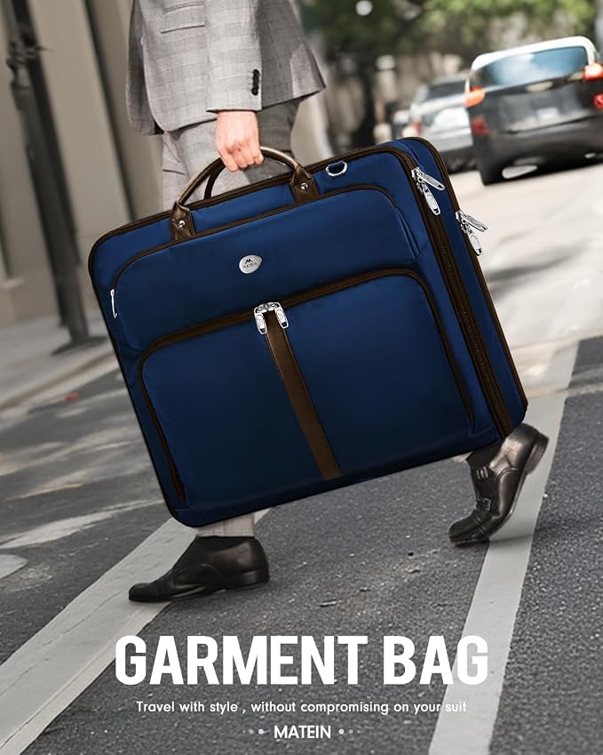 MATEIN Suit Bag Travel, Large Travel Garment Bag Up to 7 Suits with Strap