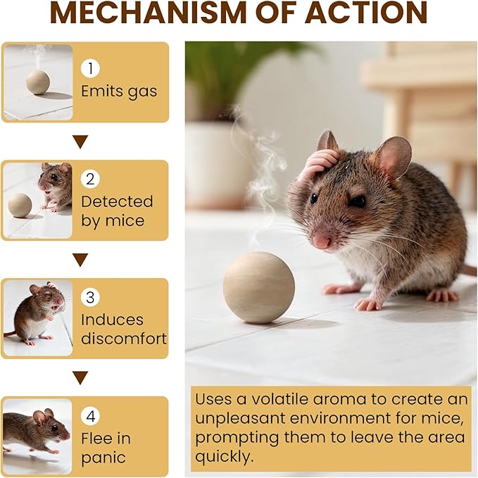 Rodent Repellent Indoor 33 Balls – Natural Peppermint Mouse Repellent, Mice Repellent Deterrent for Indoor & Outdoor Use, Rodent Repellent for Home, Garage, Car & RV