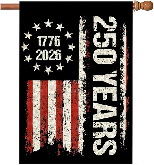 250 Anniversary Usa Garden Flags for Outside, 250 Anniversary USA Flag Patriotic Banner 1776-2026 4th of July Decorations Yard Sign Double-Sided Waterproof Flag Stars and Stripes Design, Commemorative, 28x40 Inch 250 Year American Flag
